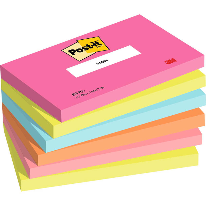 Post-it notes 76x127mm Poptimistic Color 6blk.