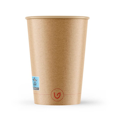 Kaffebæger pap/PLA 25cl Ø80mm Bionedbrydelig Brun ps./50