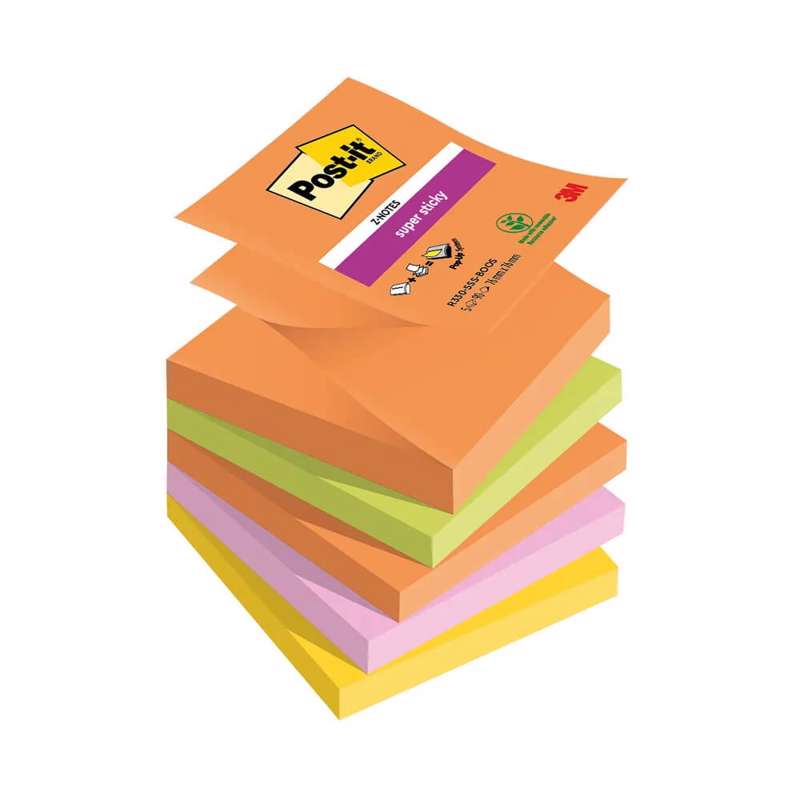 Post-it blok R330 Super Sticky Z-notes ass. Boost 76x76mm /5