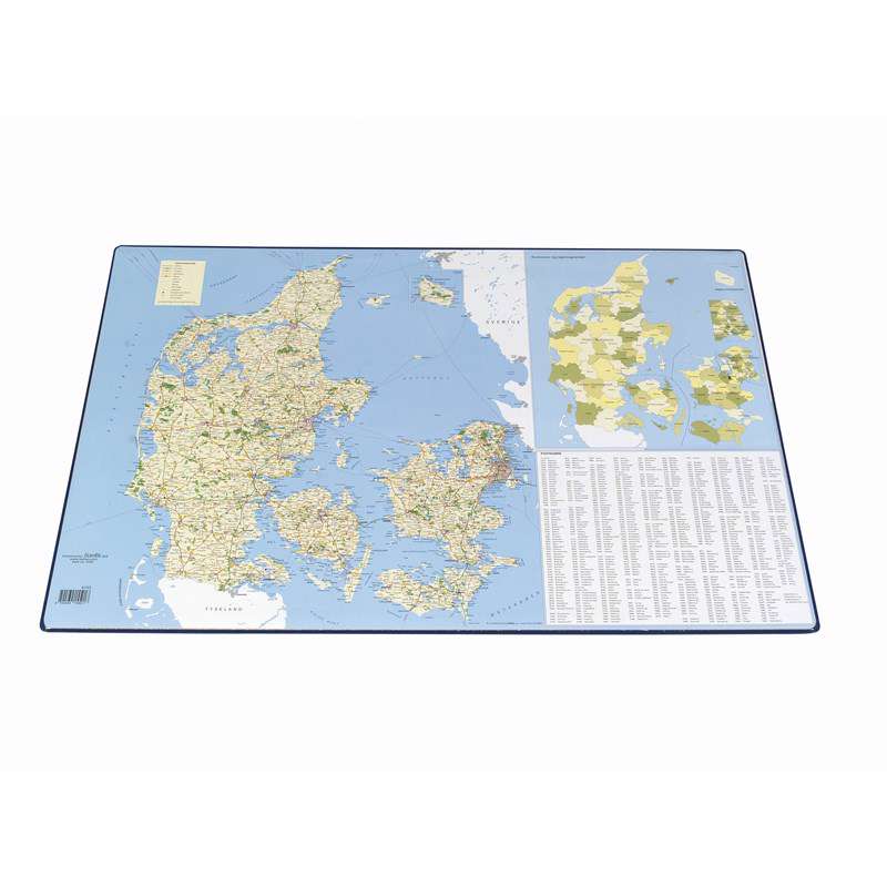 Skriveunderlag Danmarkskort m. postnumre 44x63cm 4155