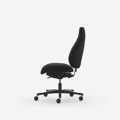 Kontorstol Malm 7000XL Høj Dux sæde blank kryds sort fame