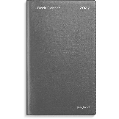 Week Planner 2027 Mayland højformat mørkegrå vinyl