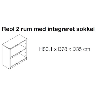 Reol Fumac Jive 2-rum m/sokkel bøg