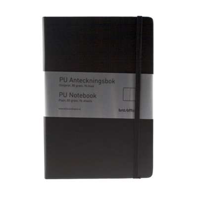 Notesbog BNT A5 sort ulinjeret 96bl 80g