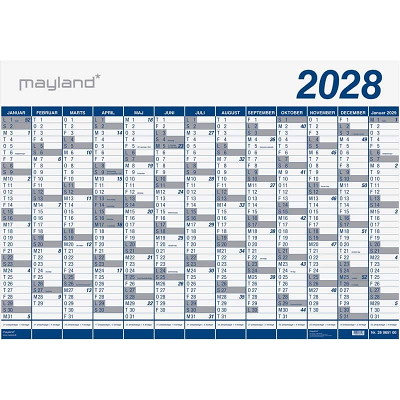 Kæmpekalender 2028 Mayland 1x13 mdr. PP-plast rør