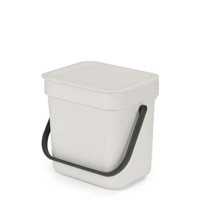 Affaldsspand med låg Brabantia Sort & Go  Lysegrå 3L