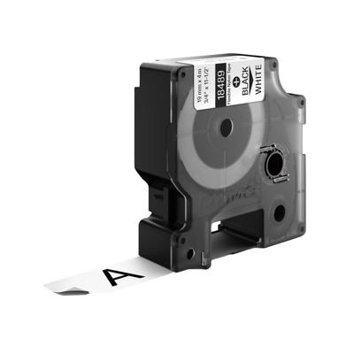 Labeltape DYMO Rhino 19mm sort på hvid nylon flex