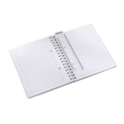 Notesbog Leitz WOW PP A5 lin m/hul 80g 80 blade lilla