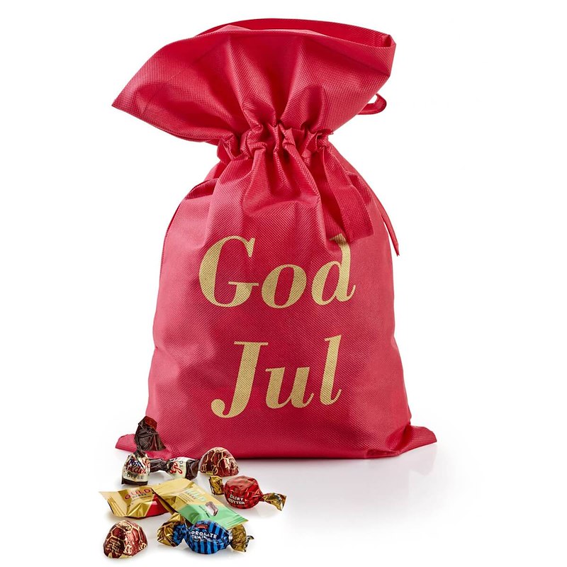 Julegave 2025 Rød Stofpose Toms Festival Mix