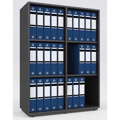 Reol Dencon 2302 800x350x1102 6-rum lys grå DLP m/ml.side