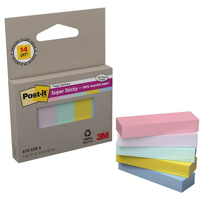 Indexfaner Post-it 670-SSR-5 Recycle ass. farver 5blk/pk.