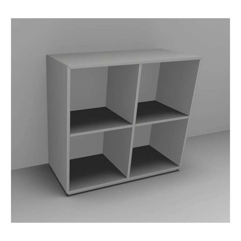 Reol Dencon 2202 800x350x750 4-rum lys grå DLP m/ml.side