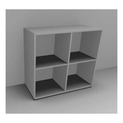 Reol Dencon 2202 800x350x750 4-rum lys grå DLP m/ml.side