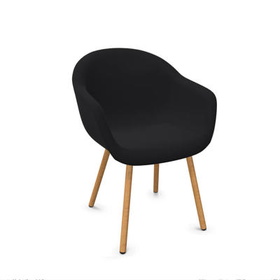 Stol Dauphin Fiore Club FI-7470 gæstestol sort/bøg stel