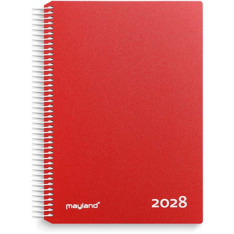 Timekalender 2028 Mayland rød PP-plast