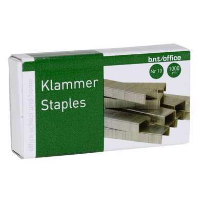 Hæfteklamme BNT/Office nr.10 galvaniserede 1000stk/pak