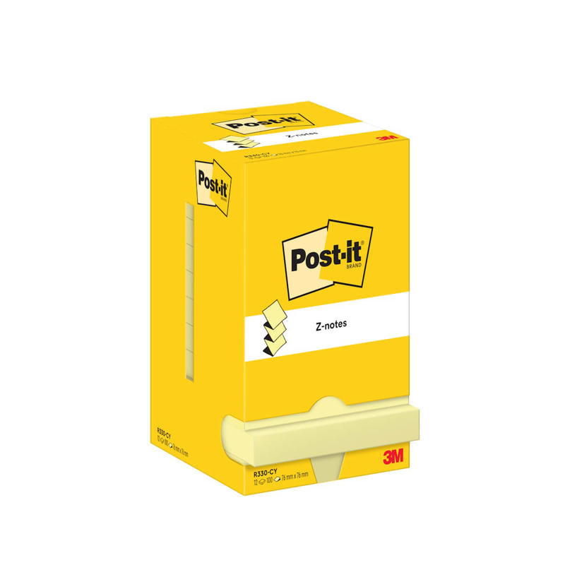 Post-it notes R-330 76x76mm Z-notes gul 12blk/pk.