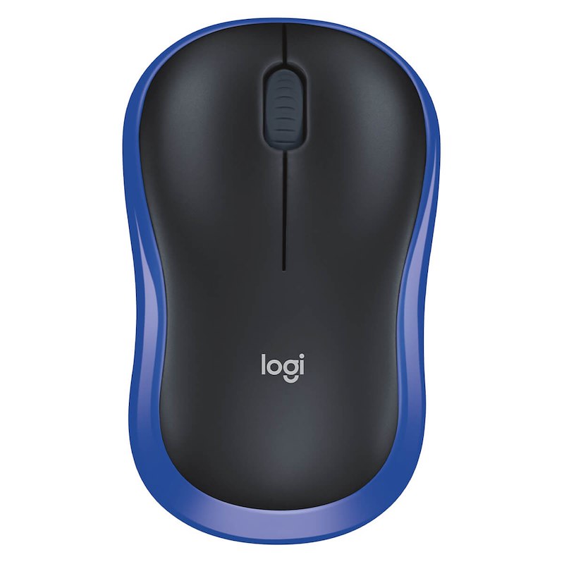 Mus Logitech M185 wireless sort/blå