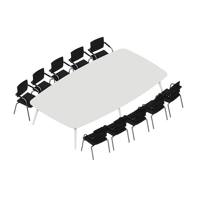 Konferencebord Dencon XL 1903 360x200 HPL hvid/hvid