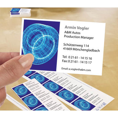 Visitkort laser/inkjet C32010-10, 185g mat 85x54 microperf.