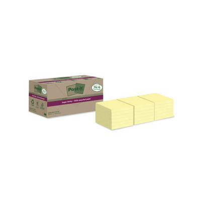 Blok Post-it recycled 76x76mm SS Canary Yellow 14+4blk/
