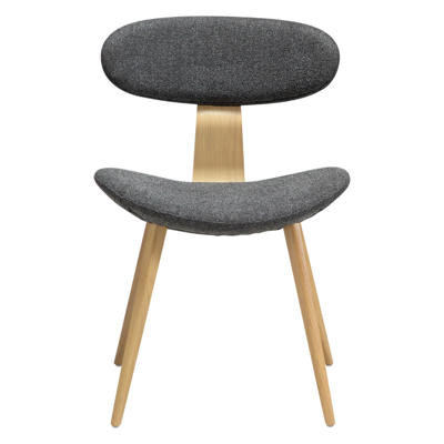 Stol Buckle Pebble grå boucle stof /hvidvasket eg stoleben