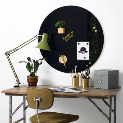 Glastavle Naga magnetisk Ø80cm sort