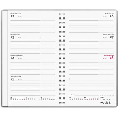 Week Planner 2027 Mayland International tværform. sølv vinyl