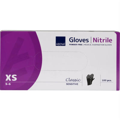 Nitrilhandske nitril str. XS pudderfri pk./100