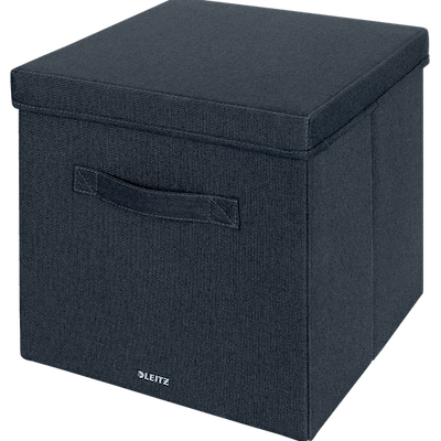 Opbevaringsboks m. låg i stof, large, pakke m. 2 stk. leitz