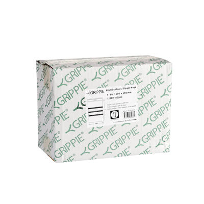 Lynlåsposer Grippie Green nr. 03 50mic klar 1000stk/pk