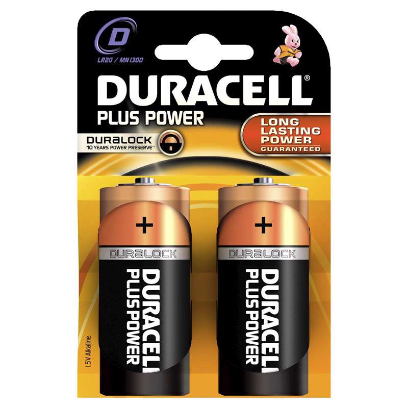 Batteri Duracell Plus Power D 2stk/pak