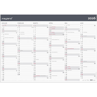 Kæmpekalender Moderne 2x6 mdr. papir rør 2026
