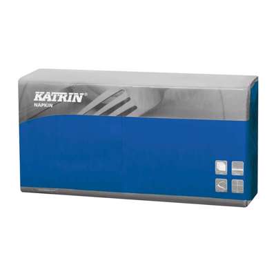 Serviet 3 lags 40x40 cm 1/4 fals mørkblå /250