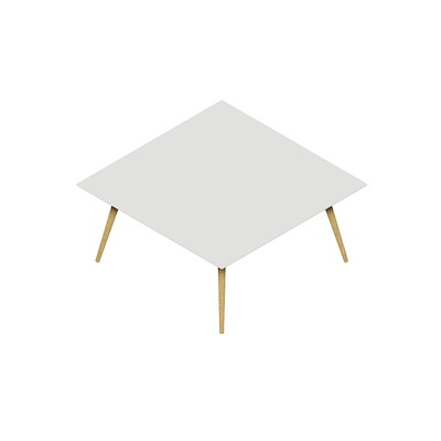 Konferencebord Dencon XL 1912 160x160 HPL hvid/eg