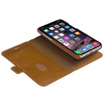 Cover iPhone 11 Wallet Lynge, Tan