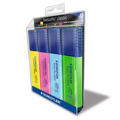 Tekstmarker Staedtler 364 Textsurfer Classic ass. 4stk/pk
