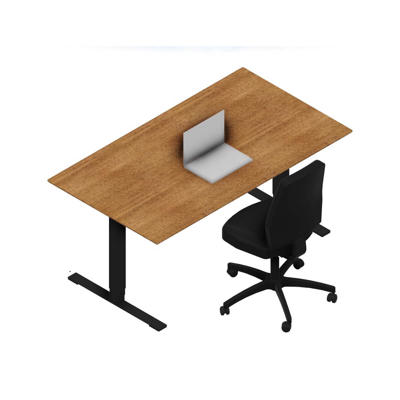 Hæve-sænkebord Dencon V2874 1600x900 sort stel valnød pl