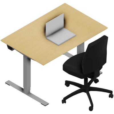 Hæve/sænkebord Dencon 03501 1200x800 alu stel bøg pl.