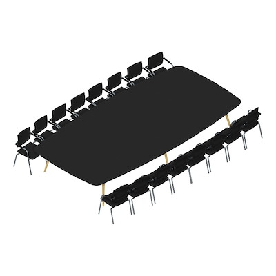 Konferencebord Dencon XL 1906 480x240 HPL sort/eg