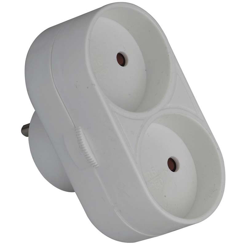 Stik 2-vejs uden jord, hvid