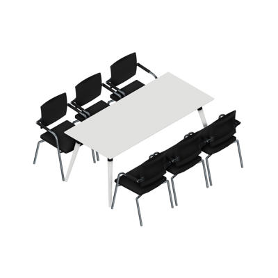 Konferencebord Dencon XL 1926 180x80 HPL hvid/hvid