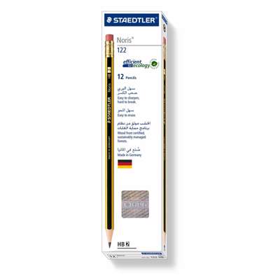 Blyanter Staedtler Noris 122 HB m/viskelæder 12 stk.