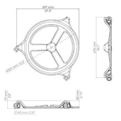 Wheelplate Back App, alu