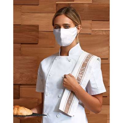 Mundbind stof / bomuld 3-lags m/næsekl. hvid