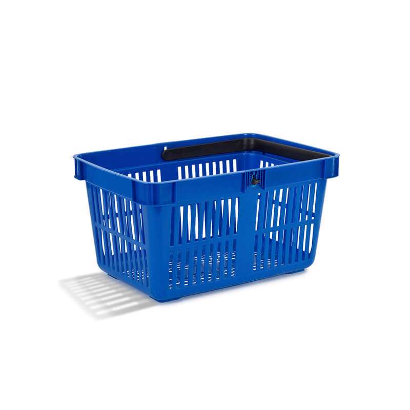 Indkøbskurv m/håndtag blå 27l