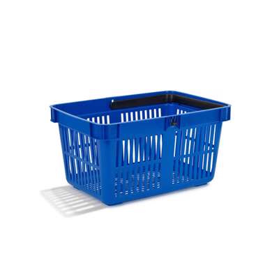 Indkøbskurv m/håndtag blå 27l