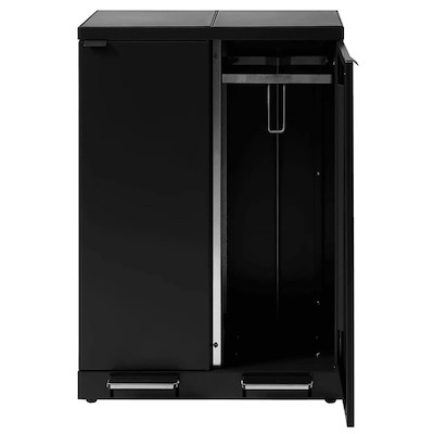 Affaldssystem affaldssortering Bica 975 2x65L, m. fodp. sort