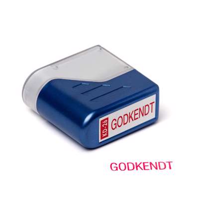 Stempel Deskmate Godkendt rød tekst