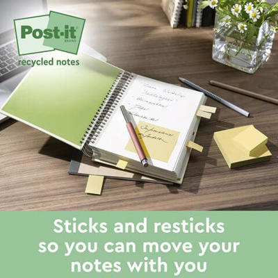 Blok Post-it recycled 76x76mm SS Canary Yellow 14+4blk/